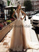 A-line Tulle Lace Vintage Beach Wedding Dresses, Prom Dresses WD0410