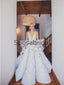 A-line Unique Design Appliques Modest Long Wedding Dresses WD0539