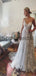 A-line Unique Lace Spaghetti Straps Long Vintage Princess Wedding Dresses WD0366