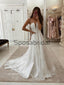 A-line Unique Lace Straps Vintage Romantic Dream Wedding Dresses WD0413