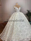 A-line Unique Lace Vintage Princess Romantic Wedding Dresses, Bridal Gown WD0367