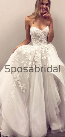 A-line Unique Sweetheart  Beach Vintage Wedding Dresses WD0485