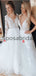 A-line V-Neck White Country Popular Modest Wedding Dresses WD0420