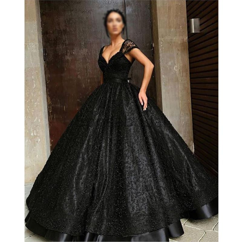 Buy Annakoo Sweetheart Beading Tea Length Black Ball Gown Tulle Prom Dress  Under 152