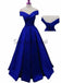 A-line Off the Shoulder Colorful Satin Modest Simple Prom Dresses PD1996