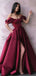 A-line Off the Shoulder Sparkly Sequin Modest Simple Prom Dresses  PD1725