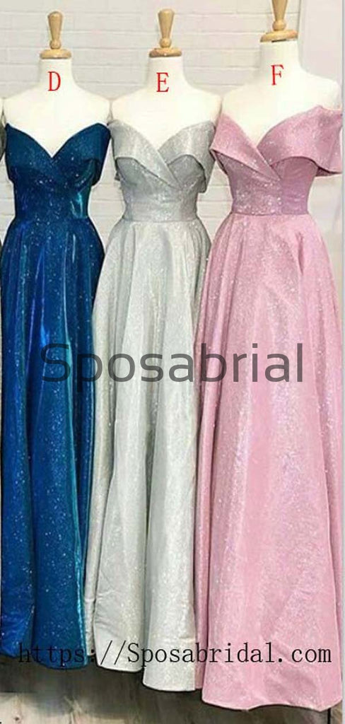 A-line Off the Shoulder Sparkly Fashion Most Popular Prom Dresses PD2006