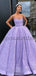 A-line Purple Unique Deisgn Vintage Elegant Sparkly Fitted Prom Dresses, Ball Gown  PD1728