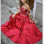A-line Red Off Shoulder Beautiful Flower Appliques Prom Dresses, Fashion dress for woman, PD0475 - SposaBridal