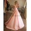 A-line Satin Pink Custom Long V-Neck High Quality Fashion Prom Dresses, Party Gowns PD1692