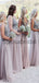 A-line Sequin Tulle V-Neck Modest Elegant Bridesmaid Dresses WG604