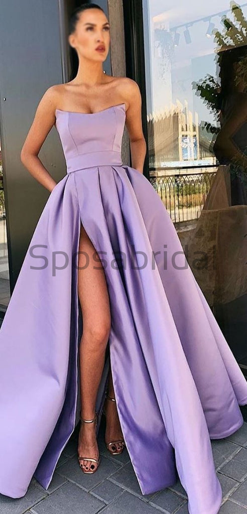 A-line Sleeveless Side Split Purple Popular Formal Long Modest Unique Prom Dresses PD1540