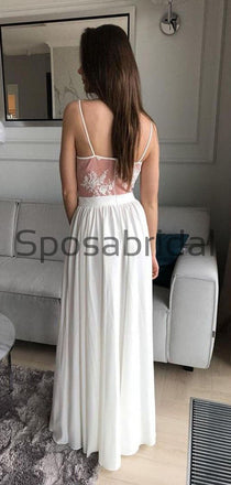 A-line Spaghetti Straps Cheap Chiffon Modest Prom Dresses PD2132