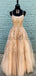 A-line Spaghetti Straps Lace and Tulle Popular Formal Long Prom Dresses PD1610
