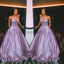 A-line Spaghetti Straps Sparkly Purple Long Shining Gorgeous Prom Dresses PD1735