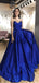 A-line Stapless Royal Blue Gorgeous Popular Sparkly Prom Dresses PD2135