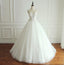 A-line White Ivory Elegant Weeding Dresses, Princess Summer Free Custom Bridal Gowns with Bow, WD0269