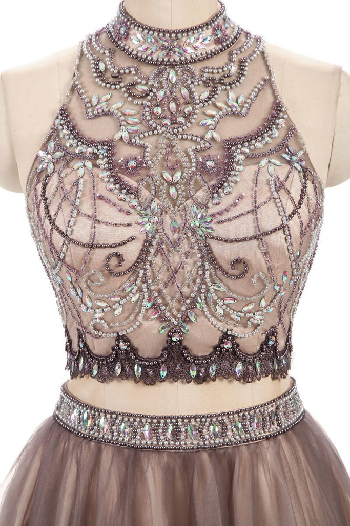 New Beading Charming High Neck Open Back Two Pieces Pretty Popular Hom SposaBridal New Beading Charming High Neck Open Back Two Pieces Pretty Popular Hom SposaBridal