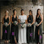 Affordable Black Mismatched  Long Formal Bridesmaid Dresses WG742