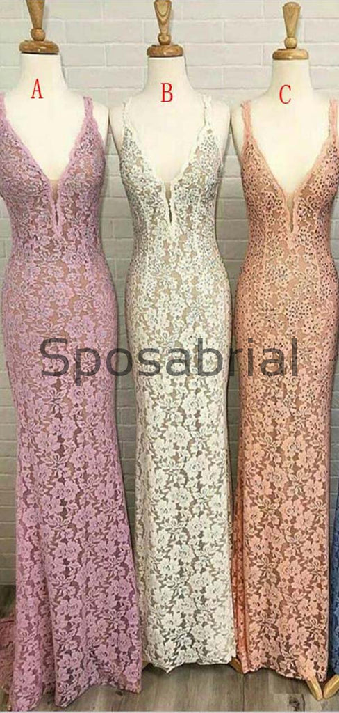 Affordable Mermaid V-Neck Full Lace Elegat Prom Dresses PD2005