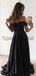 Black A-line Off the Shoulder Unique New Modest Prom Dresses,Evening dresses, Prom Dress PD1821