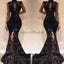 Black Lace Mermaid Unique Design Elegant Popular Fashion Long Prom Dresses PD1431