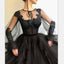Black Long A-line Prom Dress, Long sleeves Modest Prom Gown ,PD0879
