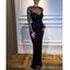Black Mermaid Long Sleeves Elegant Formal Custom High Quality Prom Dresses , PD1144