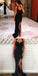 Black Mermaid Side Split Simple Cheap Modest Prom Dresses, Long Sexy Party Dresses,PD0535 - SposaBridal