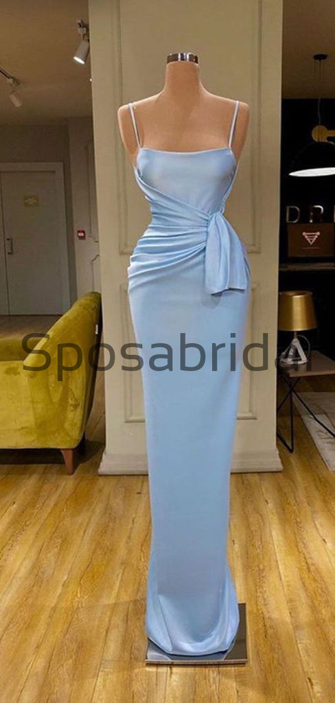 Blue Cheap Unique Formal Simple Modest Mermaid Prom Dresses PD2198