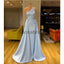 Blue Cheap Unique Formal Simple One Shoulder Prom Dresses PD2199