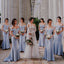 Blue Mermaid Satin Long Elegant Bridesmaid Dresses WG874