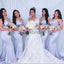 Blue Spaghetti Straps Mermaid Cheap Bridesmaid Dresses WG750