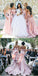 Blush Pink Mismatched  Modest Cheap Unique Design Lace up back Bridesmaid Dresses, WG264 - SposaBridal