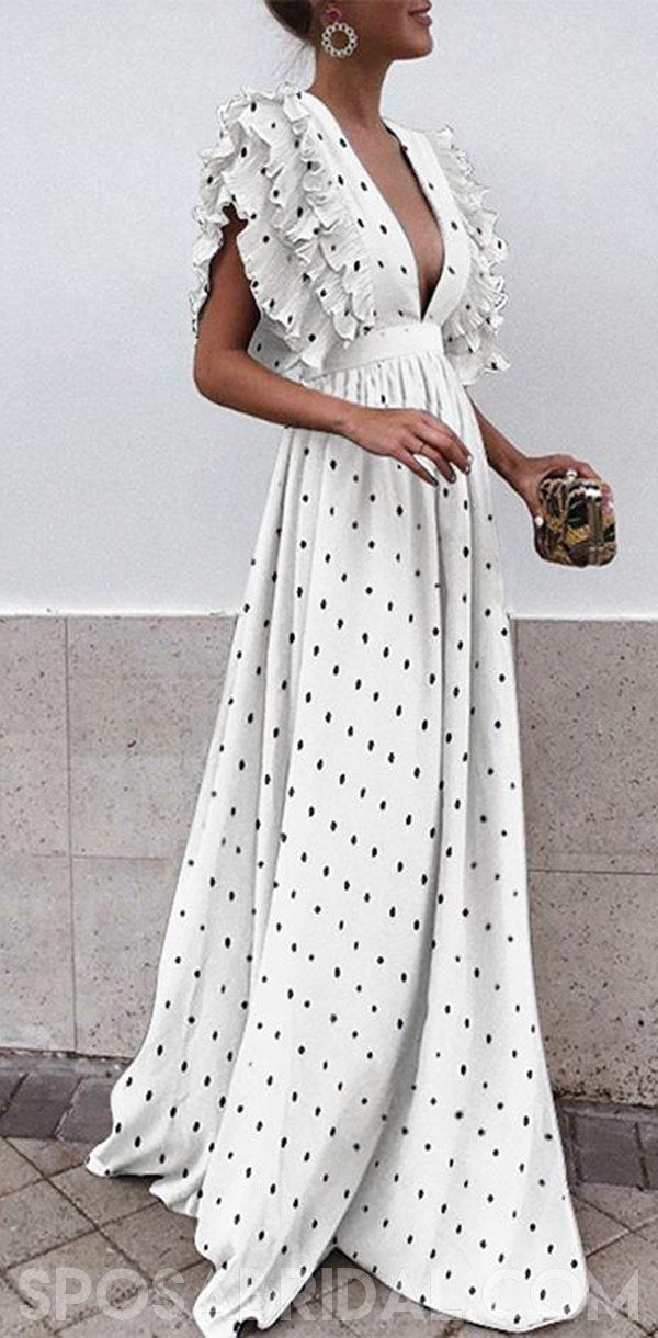 Sexy wave point evening maxi dress Clearance