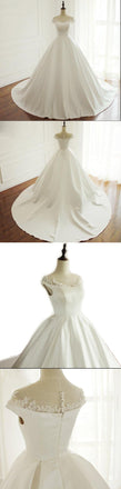Cap Sleeves Simple Modest Wedding Dresses, Fashion Most Popular New Arrival Prom Gowns, WD0270 - SposaBridal