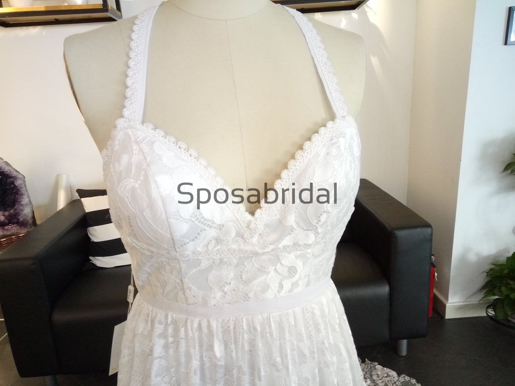 Charming Lace A-line Fashion Spaghetti Straps Wedding Dresses, Bridals Dresses WD0431