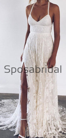 Charming Lace A-line Fashion Spaghetti Straps Wedding Dresses, Bridals Dresses WD0431