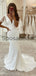 Charming Mermaid Satin Simple Wedding Dresses, Modest Prom Dresses WD0435