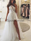 Charming One Shoulder Unique Lace Romantic Wedding Dresses WD0441