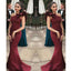 Charming Elegant Burgundy  Mermaid One Shoulder Flounced Sexy Prom Dresses， Evening Gowns ,PD1011 - SposaBridal