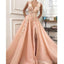 Charming  V-Neck A-Line Long Modest Fashion Elegant Formal Prom Dresses, PD1157
