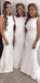 Charming White Simple Sexy Mermaid Women Elegant Long Wedding Party Bridesmaid Dresses, WG79