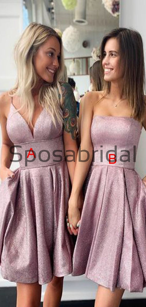 Cheap A-line Mismatched Popular Simple Short Homecoming Dresses BD0440