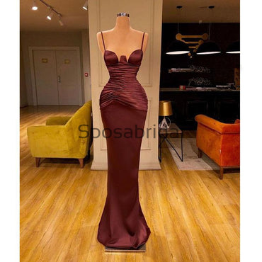 Cheap Simple Sexy Straps Mermaid Long Prom Dresses PD2148