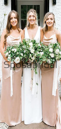 Cheap Spaghetti Straps Soft Beach Long Bridesmaid Dresses WG877