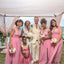 Cheap Chiffon Pink Cap Sleeves  Real Made Split Bridesmaid Dresses, New Popular Wedding Guest Dresses, WG300 - SposaBridal