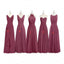 Cheap Formal Elegant Chiffon Mismatched Soft Modest  Floor-Length Bridesmaid Dresses, WG12 - SposaBridal
