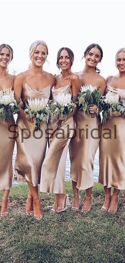 Cheap Hot Sale Spaghetti Straps Simple Popular Bridesmaid Dresses WG680