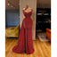 Cheap Newest Sparkly Red Sequin Spaghetti Srtaps Mermaid Modest Fashion Long Prom Dresses PD1580